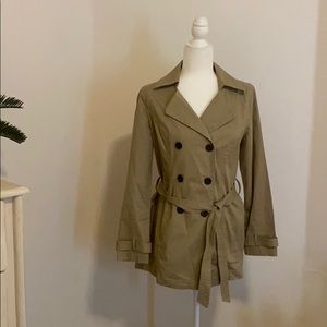 Short Dark Beige Trench Coat